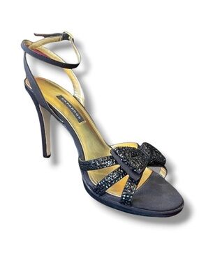 Caparros Melodie black sequin bow tie heels
